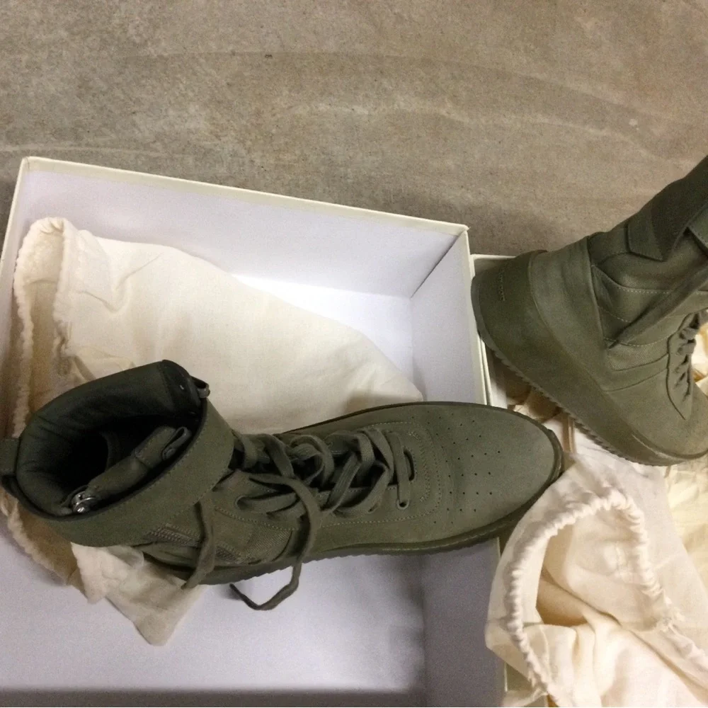 Olive Green High-Top Sneakers